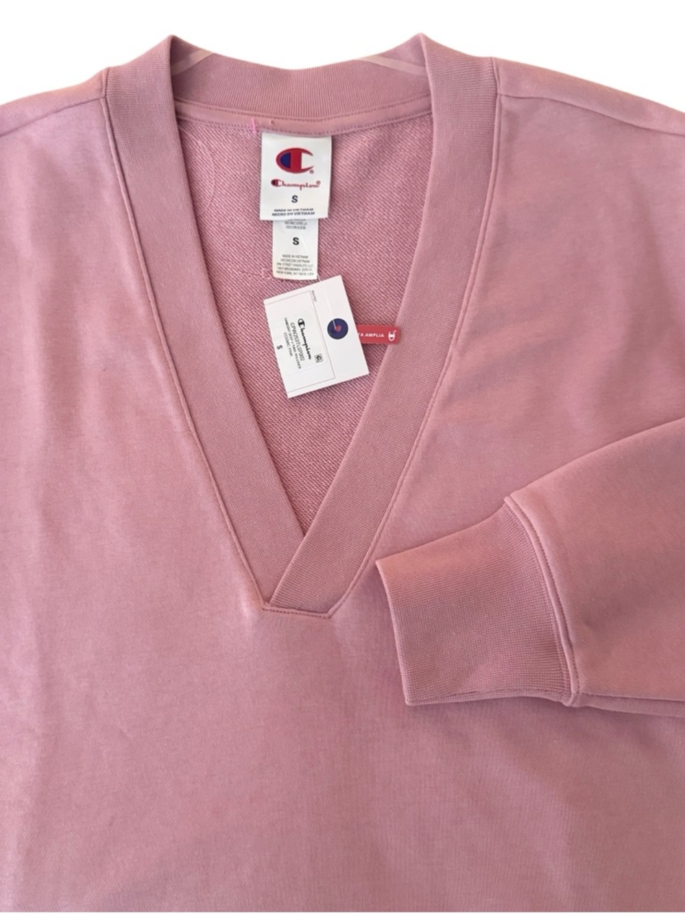 Champion Game Day V Neck Sweatshirt Bundle 3pc NWT Womens Fleece Pink Teal Cream - Picture 13 of 16